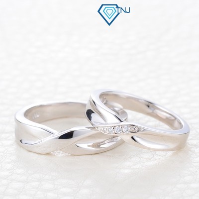 Nhẫn đôi bạc nam nữ hình vô cực đẹp khắc tên ND0183 Trang Sức TNJ