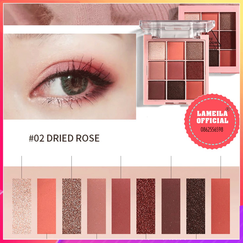 Bảng phấn mắt Lameila Eye Shadow tông cam đất cam đào P0137