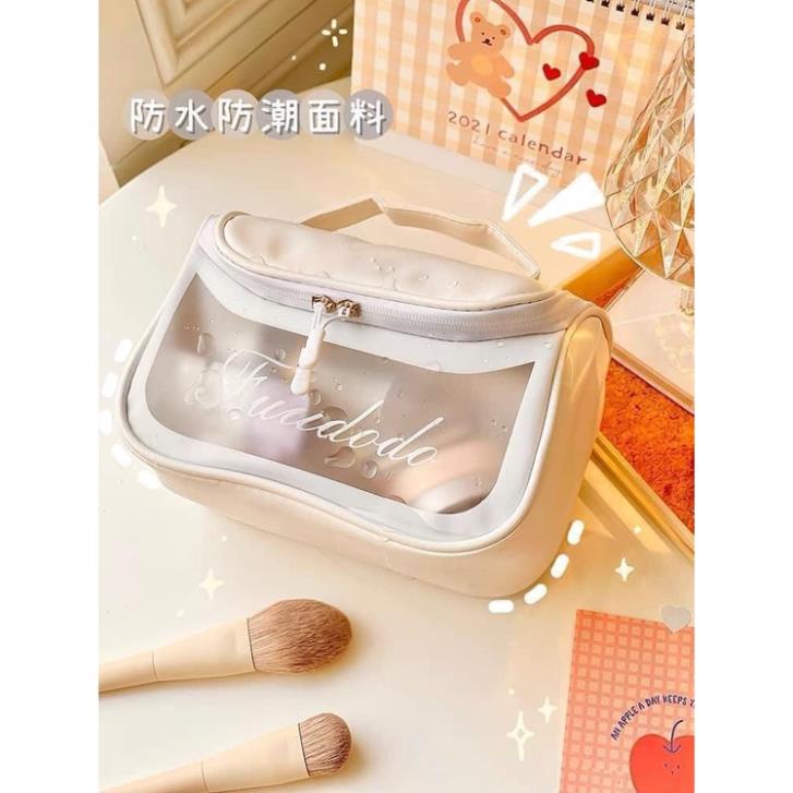 Túi đựng mỹ phẩm, đồ trang điểm COSMETIC mini trong suốt dễ dàng mang theo khi đi du lịch, đi làm