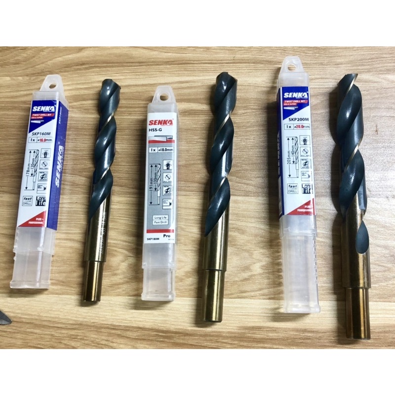 Mũi khoan Thép-Inox cao cấp hiệu Senka chuôi tiện ( đường kính 13.5 mm đến 20mm)