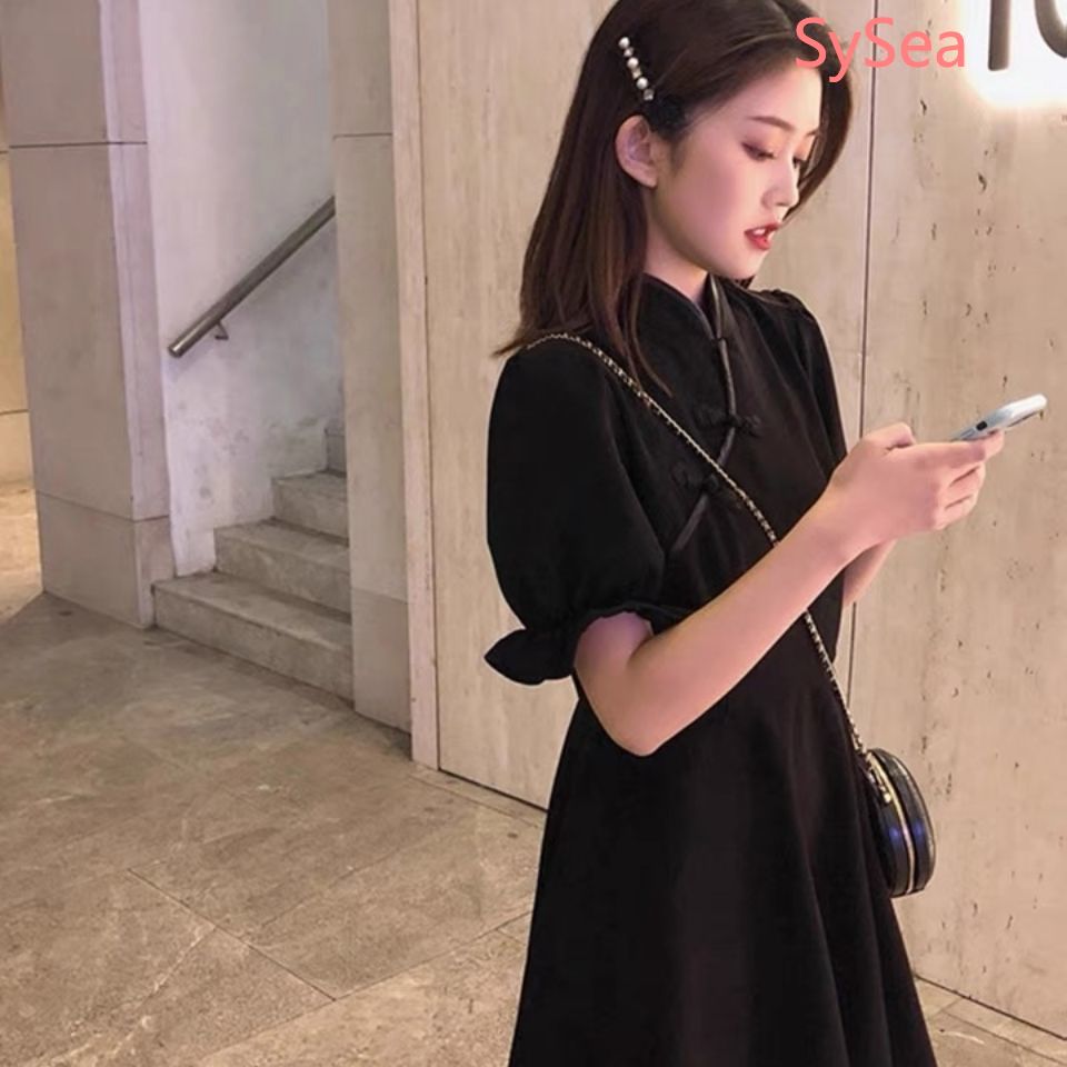 Đầm Sườn Xám Ngắn Tay Xinh Xắn Theo Phong Cách Trung Hoa Dành Cho Nữ