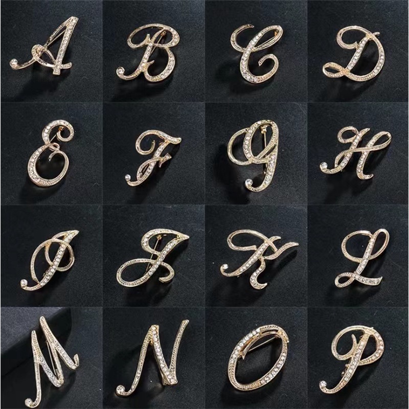 Trâm Cài Áo Hình Chữ Cái Tiếng Anh Cao Cấp Thời Trang Đa Dạng