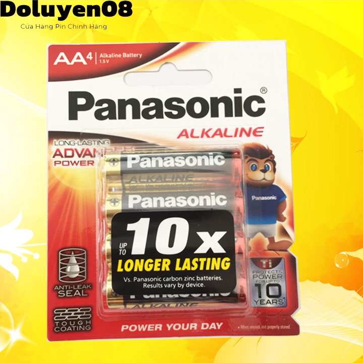 PIN AA PANASONIC ALKALINE VỈ 4 VIÊN LR6T 4B