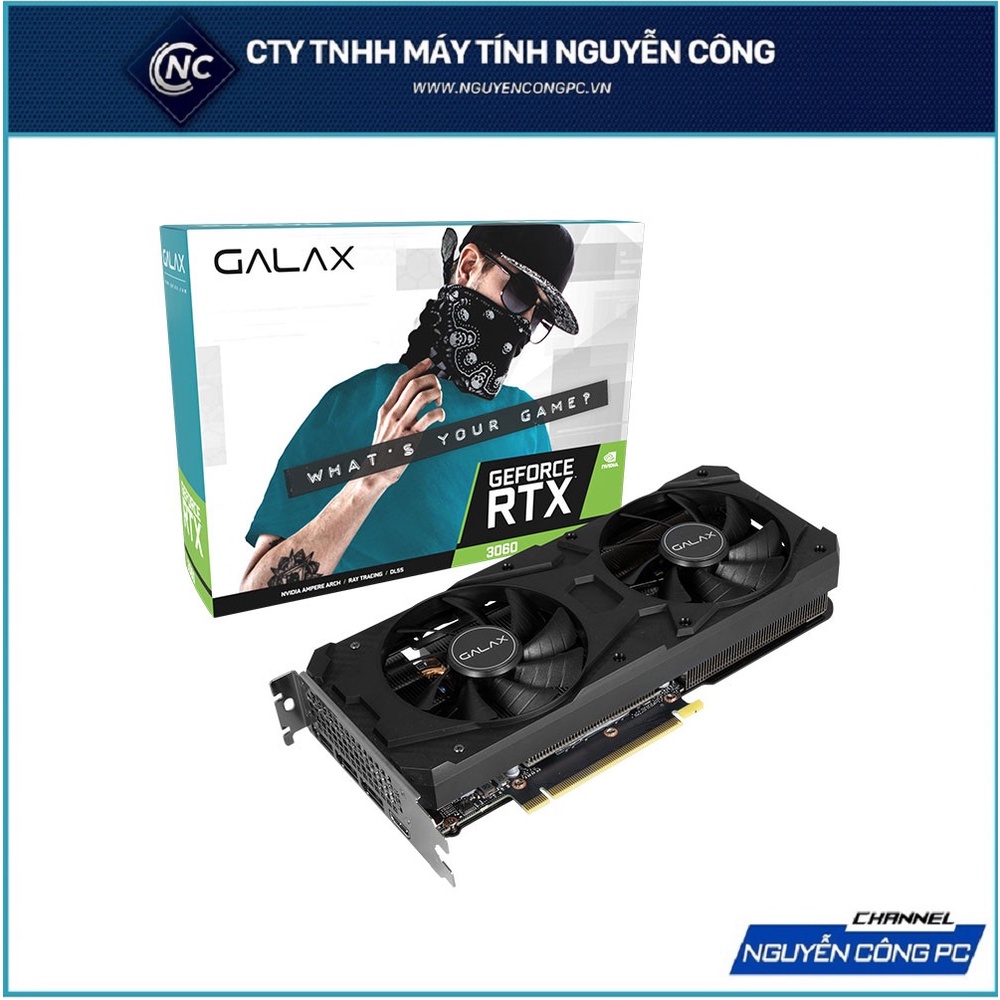 Card Màn Hình GALAX PG190 Black GeForce RTX 3060 (1-Click OC) 12GB