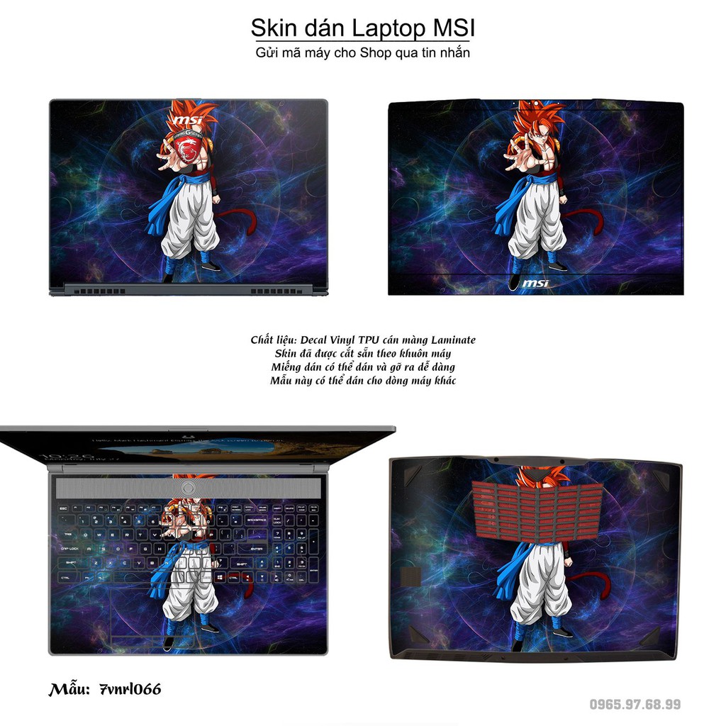 Skin dán Laptop MSI in hình Dragon Ball (inbox mã máy cho Shop)