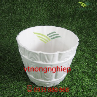 Chậu thùng gỗ Ø17cm, chậu nhựa trồng cây, hoa