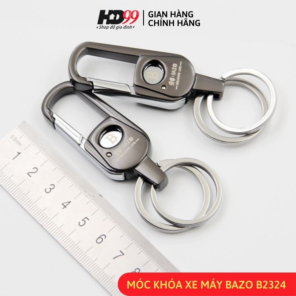 Móc khóa Ô tô Xe máy BAZO B2324 | Chất liệu Thép chuyên dụng mạ Crome sáng bóng, phong cách Cổ điển, lịch lãm