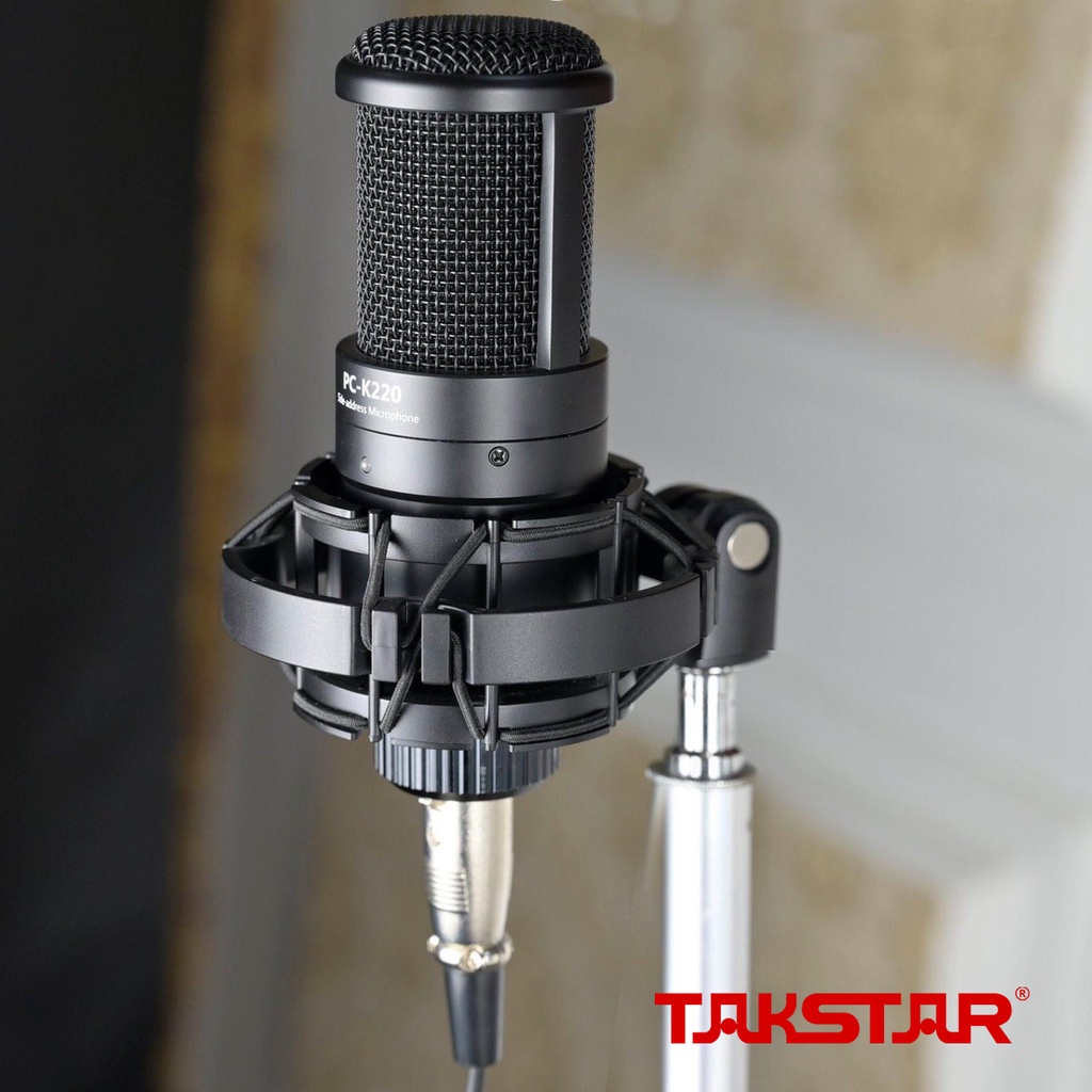 Bộ Mic Livestream Chính Hãng Đầy Đủ Mic Takstar PC-K220, Sound Card K10 XOX, Nguồn 48V &amp; Phụ Kiện Cao Cấp Bảo Hành 1 Năm