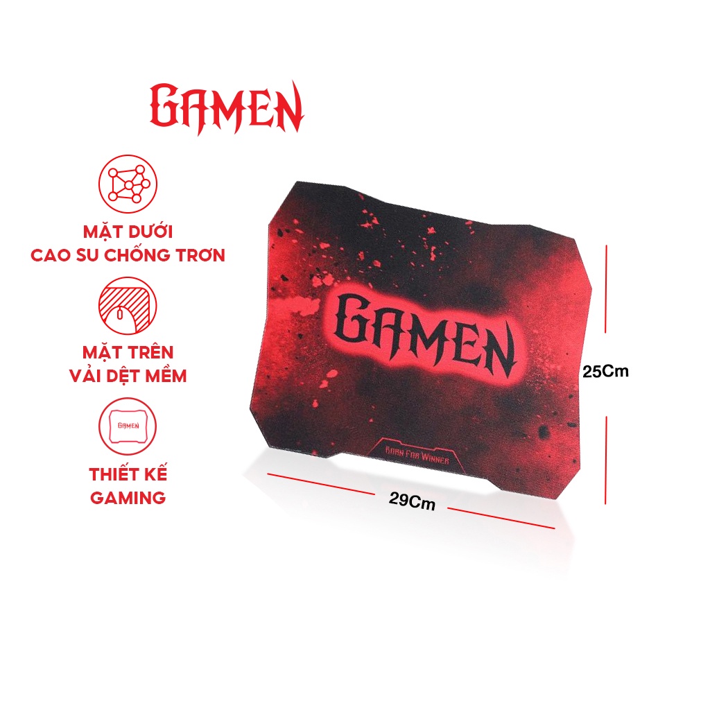 Tấm lót chuột Gamen GP-X bàn di chuột kiểu dáng gaming kích thước 29 x 25 cm