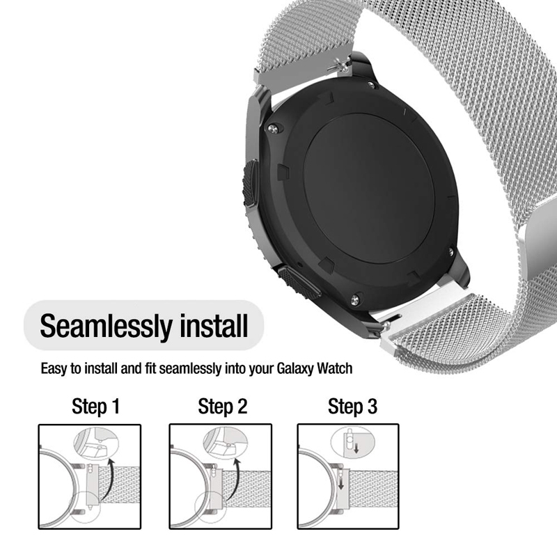 Dây đeo cho Samsung Galaxy Gear S3 S2 Classic Bracelet Stainless Steel Band Galaxy Watch Active2 40mm 42mm 46mm Watch Strap Band