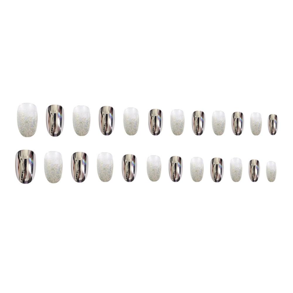 Set 24 Móng Tay Giả Nhiều Màu Sắc Có Thể Tháo Rời L6P5