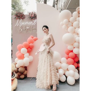 ĐẦM MAXI TẦNG ĐÍNH HOA KẾT ĐÁ