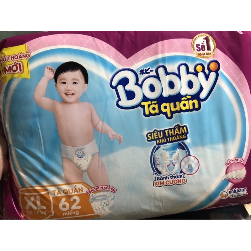 Bobby Tã quần XL62 (62 miếng/gói)