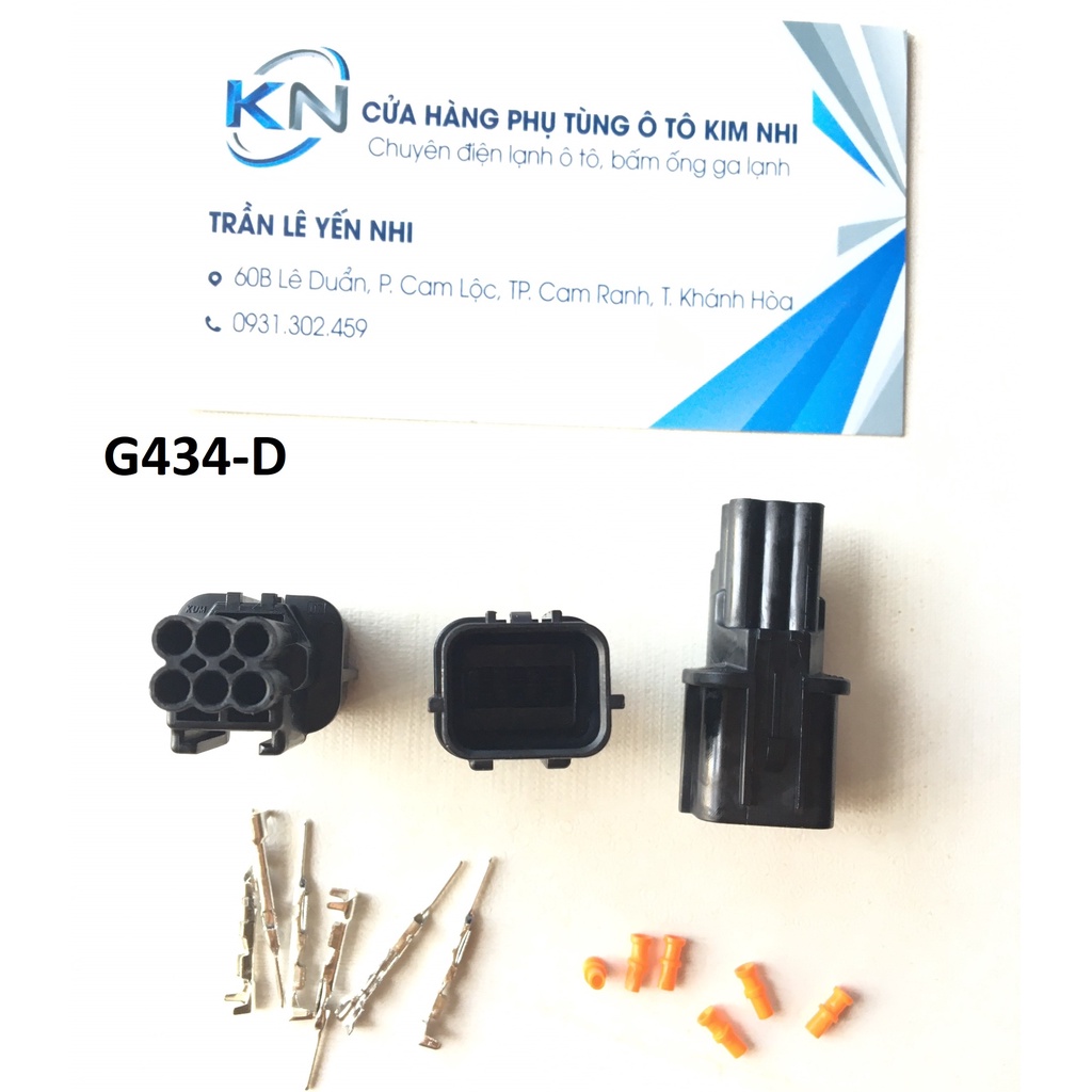 G434-Giắc cắm kết nối dây nịt xe 6 lỗ 0.6mm