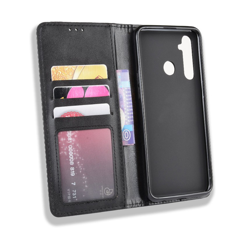 Bao da dạng ví Realme 7, 7 Pro, 7i, C17, C3, Realme 5, 5i, 5s có nắp gập, ngăn đựng thẻ ATM tiền tiện lợi