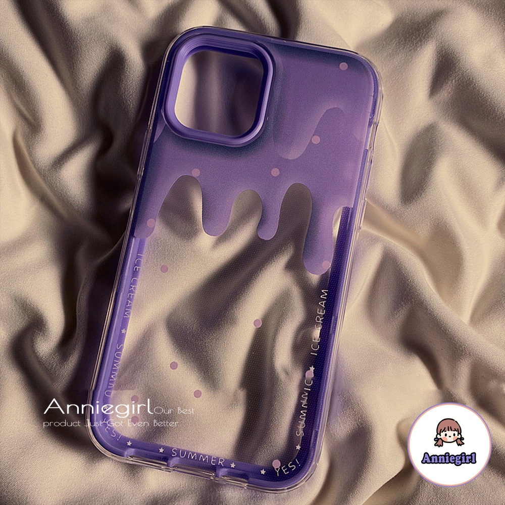 Ốp điện thoại TPU mềm họa tiết kem chảy 3 trong 1 dễ thương cho Phone 14 13 12 11 Pro Max X Xs Max Xr 8 7 Plus