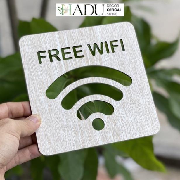 Bảng Gỗ Decor Free Wifi trang trí quán Cafe Homestay - HaduDecor