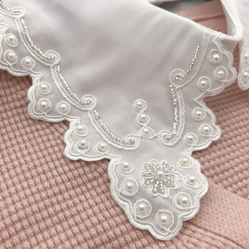 Vòng Cổ Choker Thêu Hoa Đính Ngọc Trai Nhân Tạo Phong Cách Gothic Hoàng Gia Cho Nữ