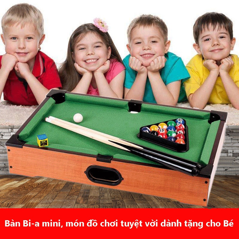Bàn Bi - a Mini Cho Trẻ Em - Bàn Bida Mini - Kích Thước 51x31x10cm - Có Chân Đứng - Hàng Bằng Gỗ Cao Cấp