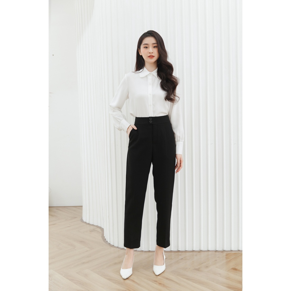 Quần ống đứng túi chéo cạp bản 2 khuy hàng thiết kế, chất tuyết mưa mát mẻ, đứng form TIIN STORE Q0D081