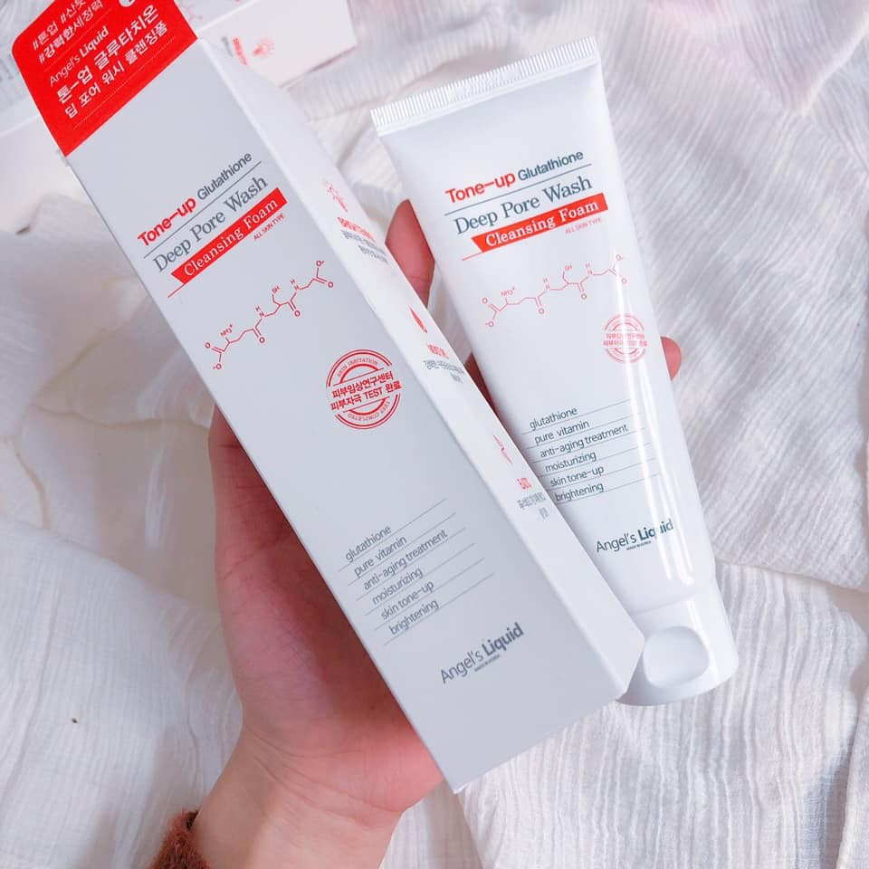 Sữa Rửa Mặt Dưỡng Trắng Da Angels Liquid 7DAY Tone-Up Glutathione Deep Pore Wash Cleansing Foam 120g