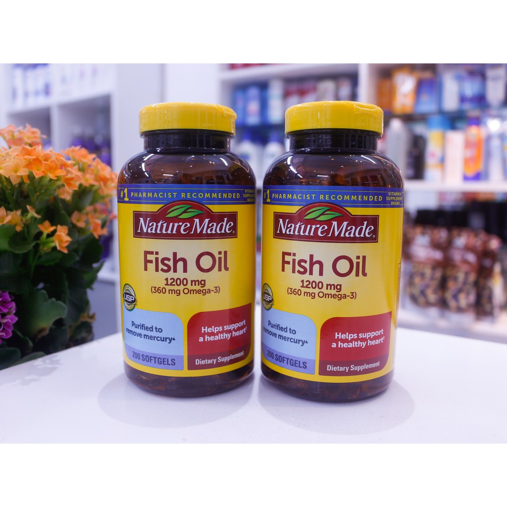 Viên uống Dầu cá Omega 3 Nature Made Fish oil 1200mg hộp 200 viên