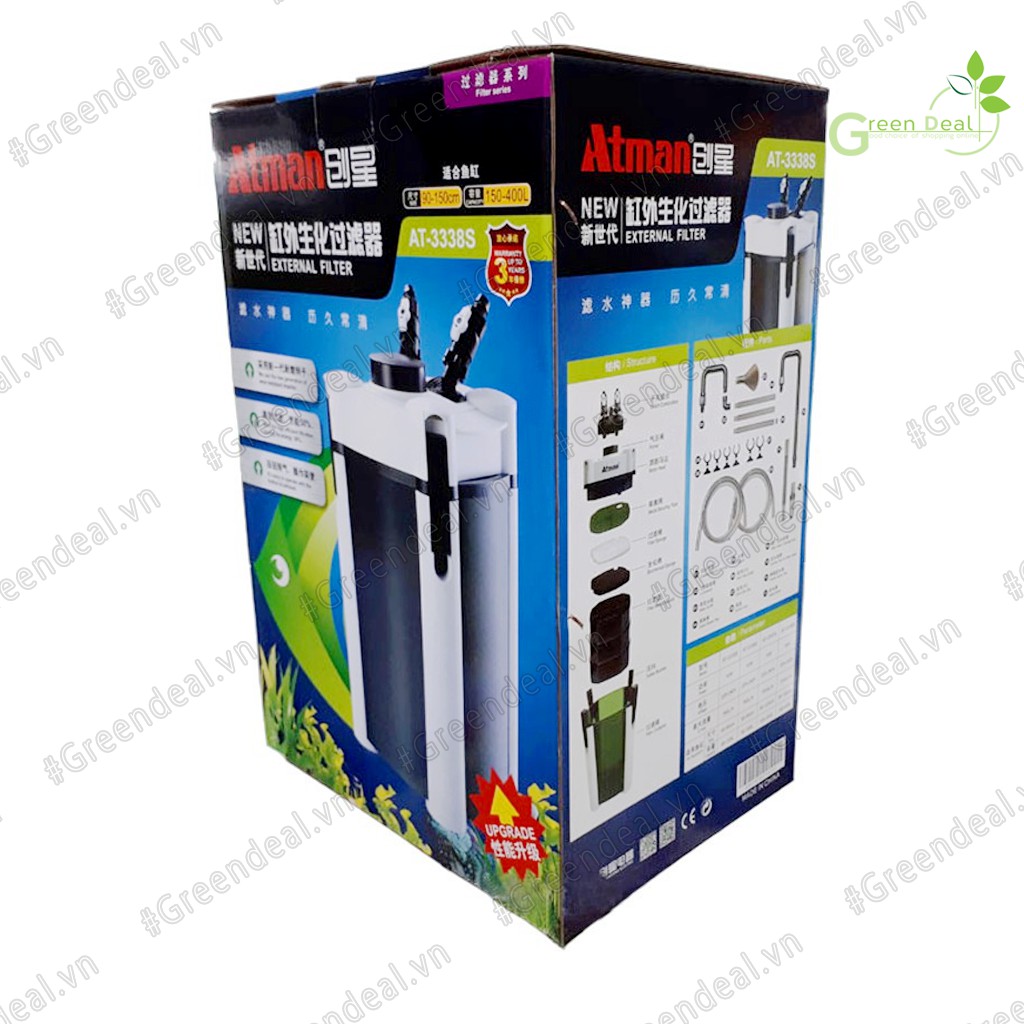 ATMAN - External Filter AT-3338S | Máy lọc thùng cao cấp cho hồ cá thuỷ sinh