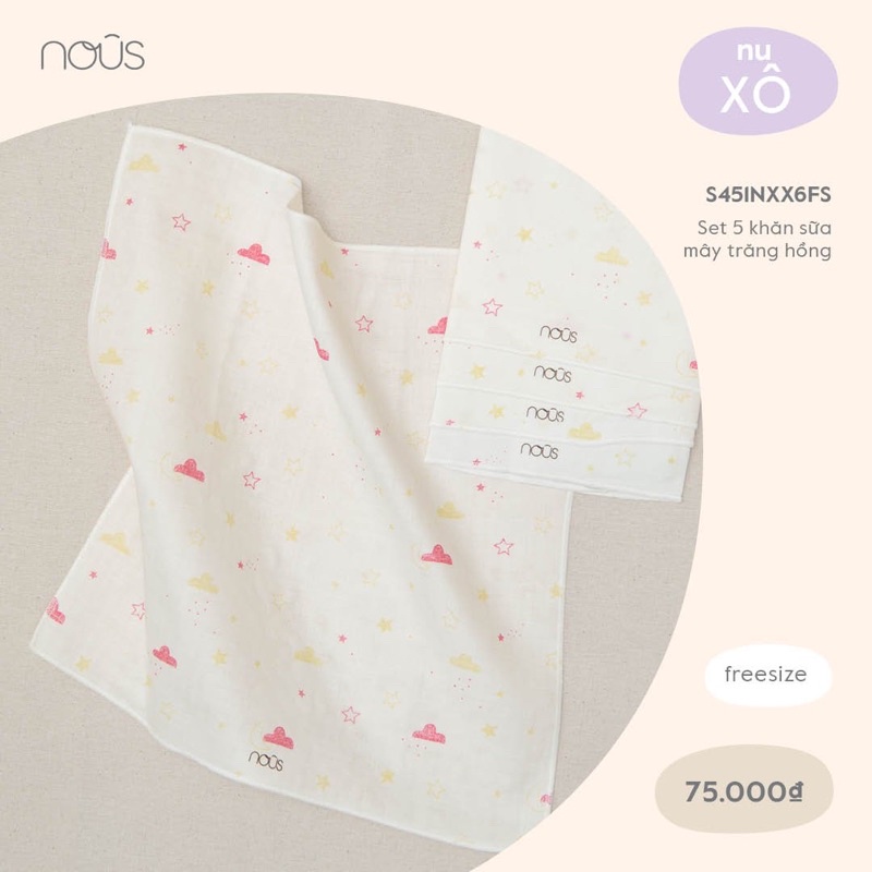Set 5 khăn sữa xô nous, #monona dành cho bé