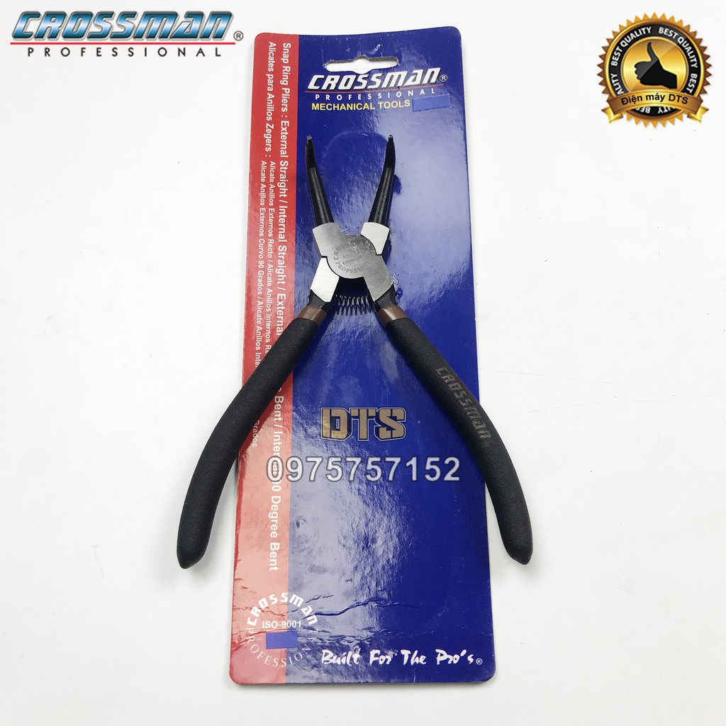 Kìm mở phe trong mũi cong cao cấp CROSSMAN 95-154 GUARANTEE 7 inch, kìm phanh thép CR-V kềm mở phe mũi cong mở trong