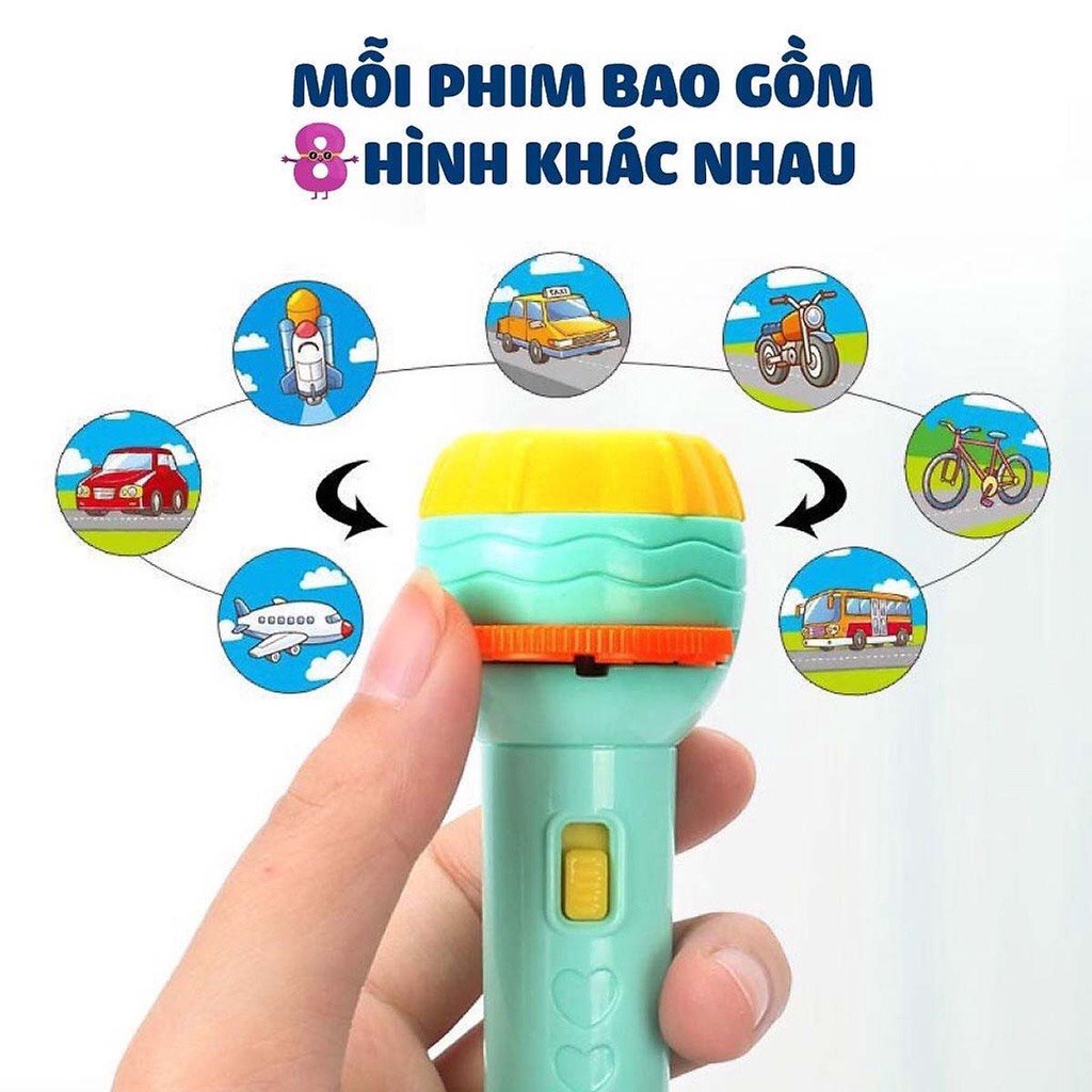 Đèn Pin Chiếu Hình 24 Hình Động Vật Cho Bé