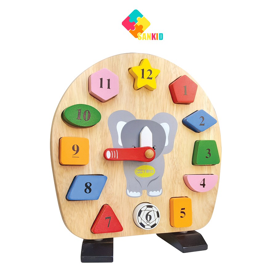 Đồng hồ voi con - Đồ chơi gỗ Winwintoys