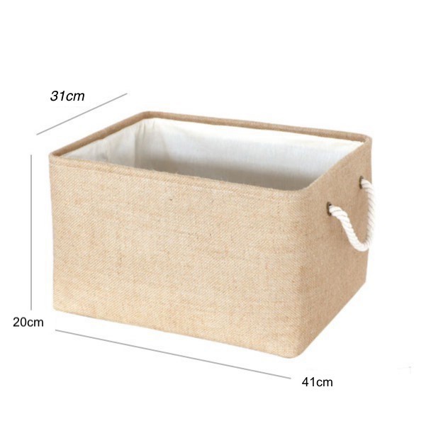 Giỏ đựng đồ 2 lớp vải cotton linen dày (41x31x20cm)