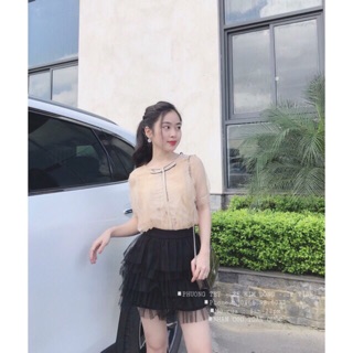 Chân váy ren xoè  tầng