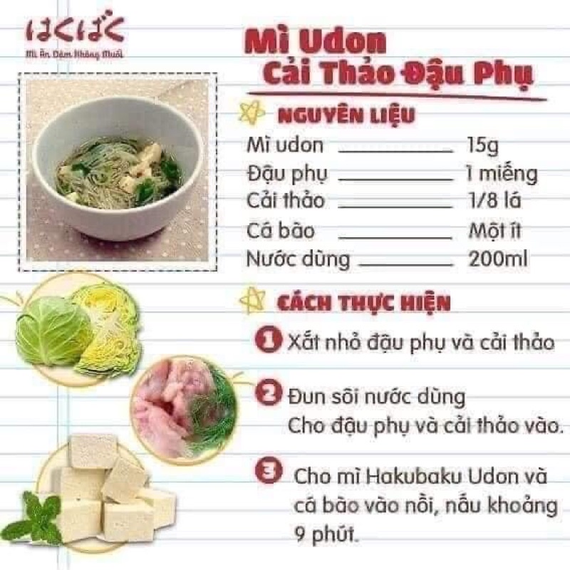 Nhà Bum - Mì tách muối Hakubaku - Akachan - cho bé 5m-7m-9m - Somen- Udon