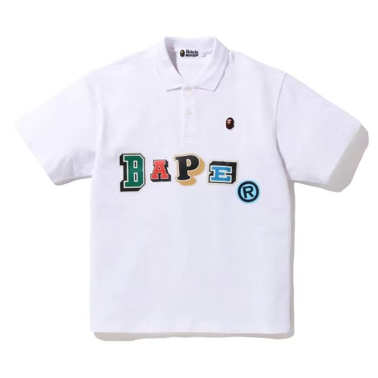 Áo Thun POLO Bape Tay Ngắn Họa Tiết Rằn Ri Phiên Bản Giới Hạn Thời Trang Cho Nam