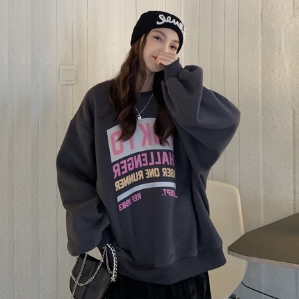 Áo len màu hồng oversize