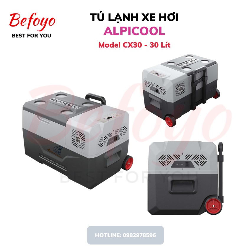 Tủ lạnh xe hơi Alpicool dung tích 9 - 15 -18 - 22 - 30 lít làm đá, trữ sữa, bảo quản mỹ phẩm, thực phẩm, đồ uống, bh 12m
