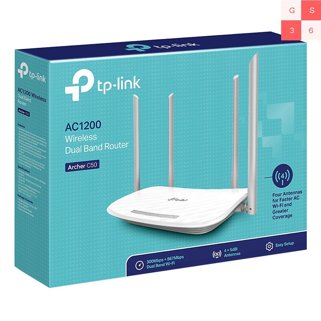 Bộ Phát Wifi TP-Link Archer C50 Băng Tần Kép AC1200 - Hàng Chính Hãng