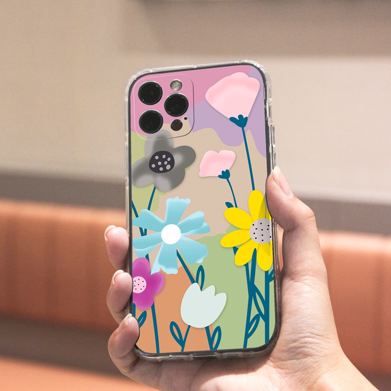 Ốp lưng iphone Ốp điện thoại Suntaiho TPU cạnh vuông bảo vệ chống rơi họa tiết hoa cho iPhone 13 12 11ProMax X Xs Max XR 8 7 6 6SPlus