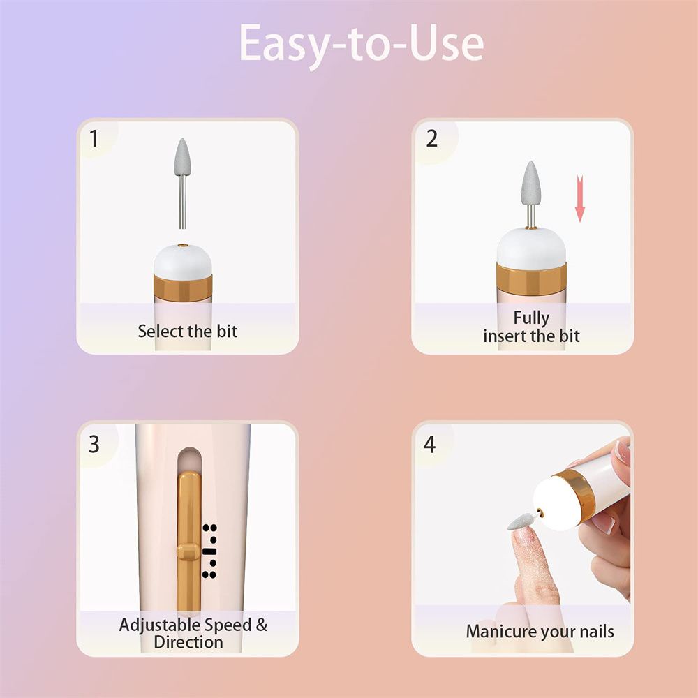 [Hàng mới về] Bộ bút mài dũa móng tay 5 trong 1 không dây sạc USB chuyên nghiệp tiện lợi