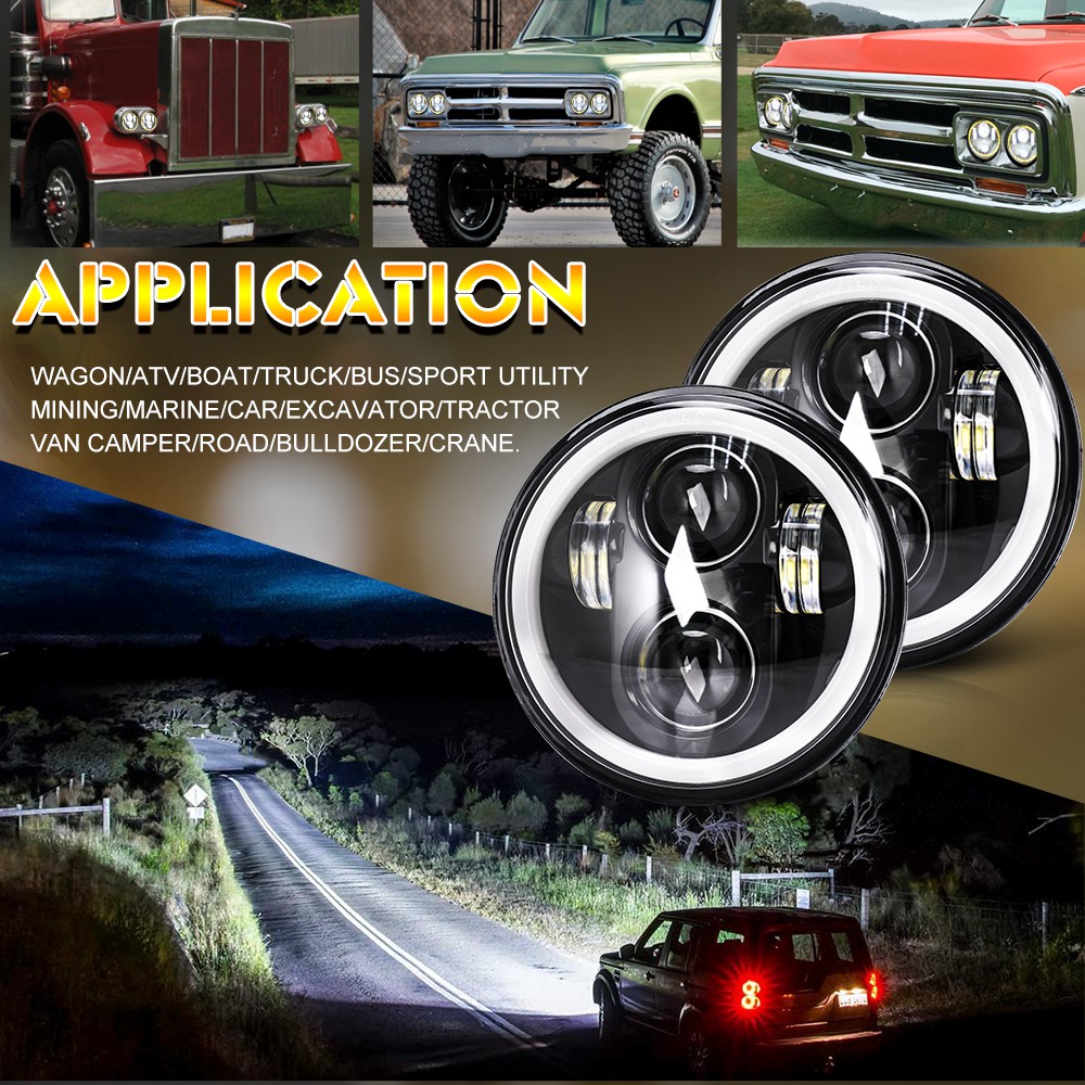 Đèn LED pha / xi nhan sáng trắng 5 3/4&quot; 5.75 dành cho xe Kenworth Peterbilt 359 4000 4040 5506 H5006 H651/466