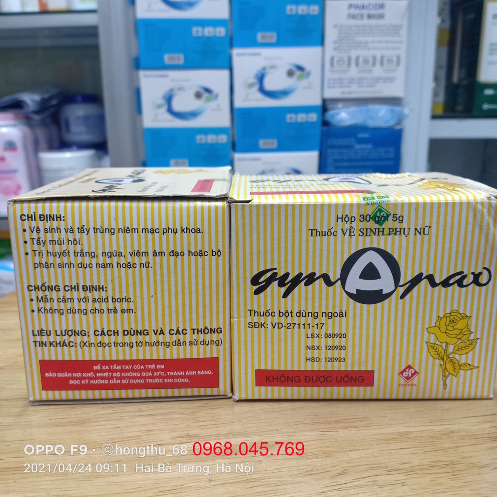 Bột vệ sinh phụ nữ gynApax hộp 30 gói x 5g