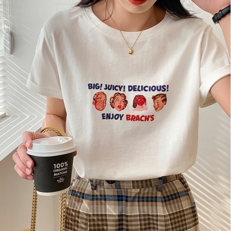 Áo Thun Ngắn Tay In Hình Cá Tính Thời Trang 165282  Áo Thun Cotton Thiết Kế Đơn Giản Dễ Phối Đồ Thời Trang Mùa Hè Năng Động