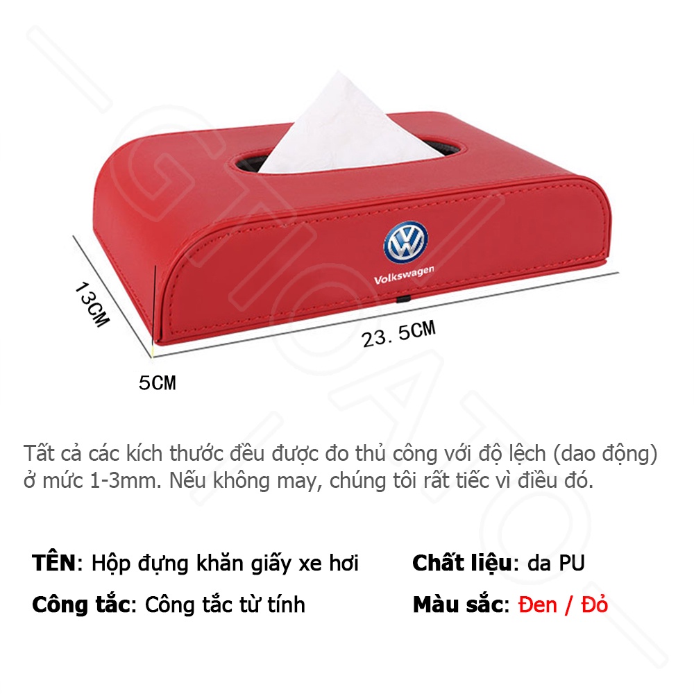 GTIOATO Hộp Đựng Khăn Giấy Ô Tô HộP ĐựNg GiấY TrêN Xe Ô Tô HộP ĐựNg GiấY ĂN TrêN Ô Tô Hộp Khăn Giấy Ô Tô HộP ĐựNg Đồ TrêN Ô Tô Phụ Kiện Xe Hơi Cho Volkswagen Tiguan Polo Golf MK7 Jetta MK6 Touran Beetle Teramont Scirocco Passat