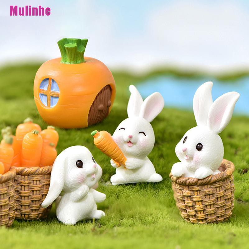 Mô Hình Thỏ Mini Bằng Nhựa Resin Trang Trí Sân Vườn