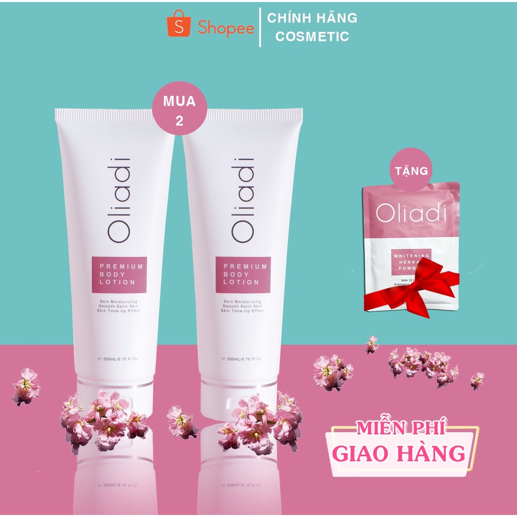 [MUA 2 TẶNG 1] COMBO 2 TUÝP Kem Body Oliadi Dưỡng Trắng Toàn Thân 200ml Chính Hãng - Tặng Gói Tắm Trắng Oliadi