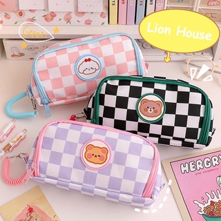 Bóp viết, hộp bút caro có dây lò xo xinh xắn [LH1263] Học sinh, sinh viên,...