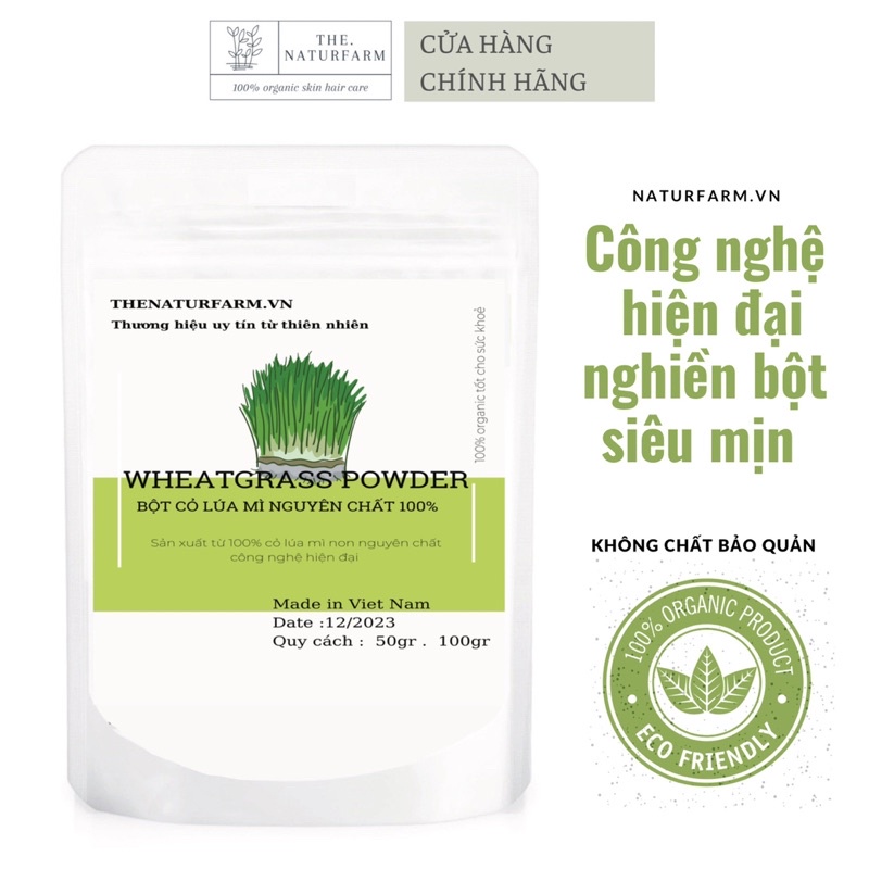 Bột cỏ lúa mì sấy lạnh organic Wheat Grass 100grDetox, đẹp da, giảm cân