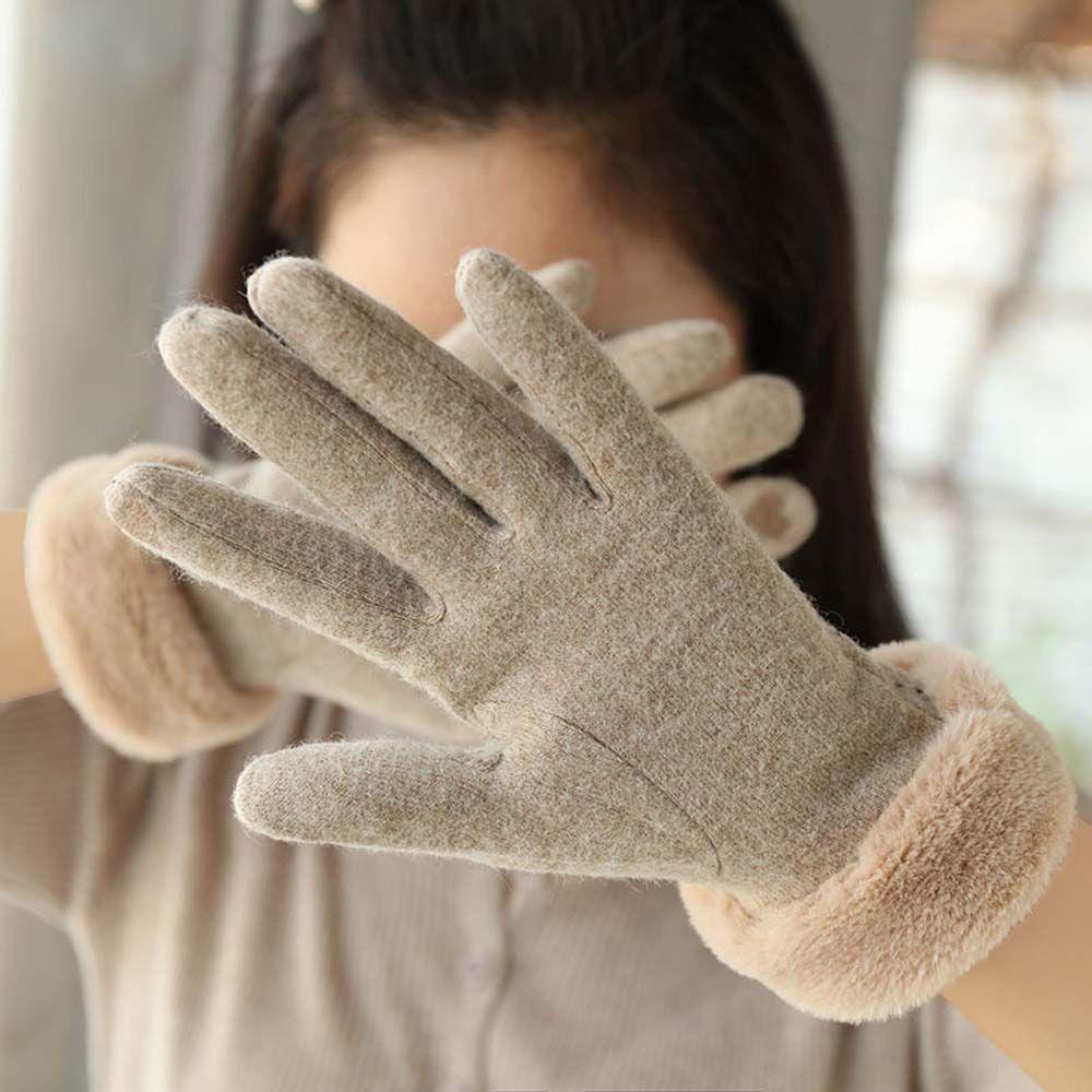 Găng Tay Lái Xe Vải Cashmere Chống Gió Giữ Ấm Có Thể Chạm Màn Hình Cảm Ứng