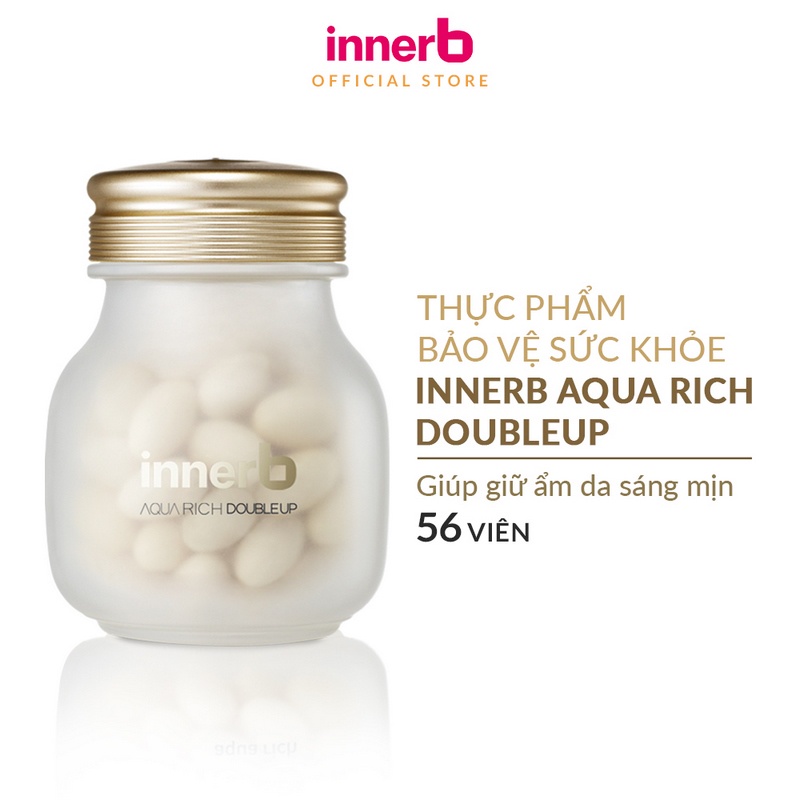 Combo 3 thực phẩm bảo vệ sức khỏe InnerB Aqua Rich Doubleup + InnerB Snow White &amp; hộp 6 chai Collagen InnerB Glowshot